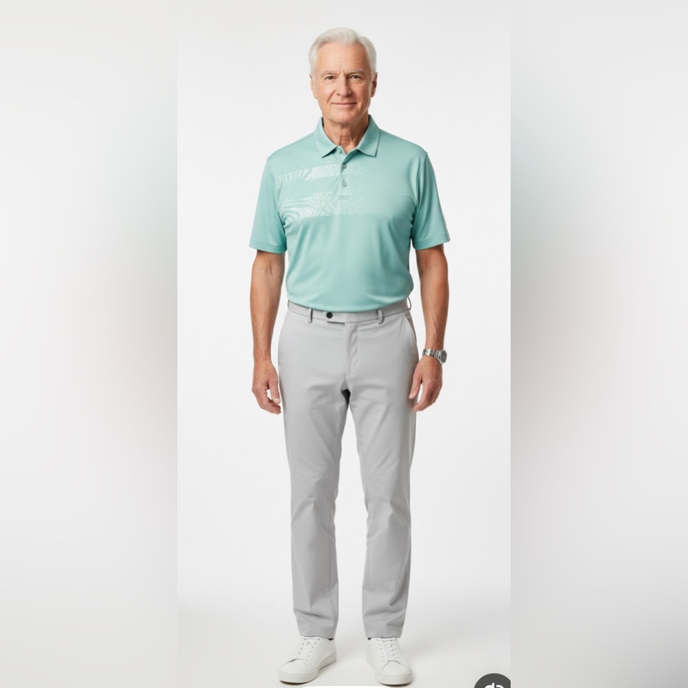 PGA TOUR PRO SERIES Motion‎ Flux Golf Polo Shirt Maui Blue2XL